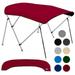 KapscoMoto 3 Bow Bimini Tops for Boats Fadeproof Support Poles Storage Boot 900D Marine Canvas Sun Shade Boat Canopy Universal Boat Cover For Pontoon V-Hull Fishing Bass Boat 85-90 Burgundy