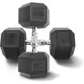 WF Athletic Supply Rubber Coated Solid Steel Cast-Iron Pair Dumbbells Rubber Hex dumbbells Hex Weights dumbbells for Muscle Toning Full Body Workout Home Gym Dumbbells Pair
