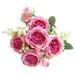 Tantouec Artificial Bouquet 5 Bundles Artificial Peony Flowers Rose Home Party Wedding Decorative Fake Roses Bouquet One Size