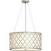 YGDU 1-Light Modern Kitchen Island Cylinder Pendant with Metal Frame and White Fabric Shade 9 7/10 Wide Mini Single Pendant Bulb Not Included IN-0332-1-PL