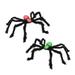 2pcs Artificial Spider Toy Red and Green Plush Spider Toy Halloween Scary Decoration Party Props Simulation Spider for Halloween