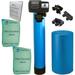 AFWFilters 2 cubic Foot 64k Whole Home Water Softener with Durable 10% Crosslink Resin 3/4 Plastic MNPT Connection and Blue Tanks