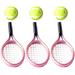 3 Sets Mini House Tennis Set Miniature Tennis Racket Mini Tennis Ball Photography Props