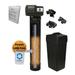 AFWFilters 64 000 Grain Purolite C100E NSF Resin Whole House Water Filter Fleck 5600SXT Water Softener System Complete with Salt Tank 1 MNPT Plastic Yoke with Bypass