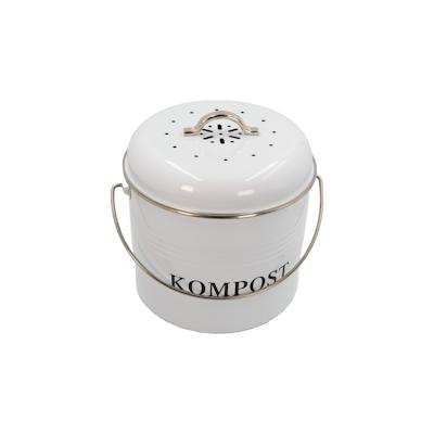 Intirilife Komposteimer Biomülleimer aus Eisen für die Küche - 21.5 x 19 x 20.5 cm - 3 Liter Behälter für Müll Bioabfall Kompost inkl. 2 Kohlefilter Image