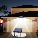 Oneshit Security Spring Clearance Three Head Rotating And Remote Controlled LED Solar Wall Lamp Outdoor Human Body Sensing Lamp Street Lamp Split Solar Courtyard Lamp