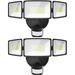 JIAH 2 Pack 65W LED Motion Sensor Outdoor Lights 6500LM 6500K IP65 Waterproof Security Lights Motion Outdoor Flood Lights Fixture Detection Detector 3 Adjustable Heads for Eave Yard Garage Wall