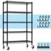 FJU Metal Shelving Unit with Wheels 5-tier Wire Shelving with Adjustable Shelves for Storage Freestanding Heavy Duty Metal Wire Storage Shelf Rack for Pantry Garage Kitchen 36 W x 14 D x 75 H