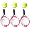 NUOLUX 3 Sets Mini House Tennis Set Miniature Tennis Racket Mini Tennis Ball Photography Props