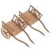 2 Pcs Cart Model Furniture Home Accessories Mini Wooden Planter Photo Prop Decor Kids Toy Toddler Toys Baby