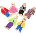 Wooden Doll House Family Pretend Play Figures Accessories Child Cosplay Baby Toys Kids Gift Girls Dolls