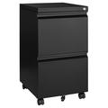 MYXIO 2 Drawers File Cabinet with Lock Metal Vertical File Cabient with Wheels Mobile File Cabinet for Office Home Legal/Letter/a4 Size (Black 2 Drawers)