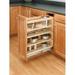 Pull Out Cabinet Organizer Wood Base Kitchen Dish Organizer for Cabinet with 3 Adjustable Shelves for Storage