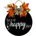 Eveokoki 12 This Is My Happy Place Sign for Front Door Farmhouse Wooden Door Hangers Front Door Outdoor Hanging Wreaths Sign Rustic Round Sign Porch Decor