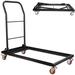 Folding Chair Dolly Black Multi-Function Folding Chairs Rack Commercial Grade Steel Frame Storage and Transport Dolly for Plastic Resin and Wood Folding Chairs