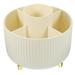 Rotating Makeup Brush Container Dust-proof Storage Tube Office Pen Desk Piece (milk White) Bucket Accessory Bin Plastic