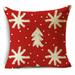 UDIYO Pillow Cover Washable Reusable Hidden Zipper Soft Breathable Decorative Christmas Tree Pattern Pillowcase for Home
