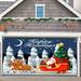 WNG 5 X 6.7 Ft Holy Night Christmas Outdoor Garage Door Banner Red Blue Night of The Nativit Large Christmas Decoration Holiday Polyester Cover Christmas Door Decor Snowman Deer Santa