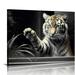 ARISTURING Inspirational Wall Art Tiger Canvas Mindset is Everything Decor Cat Paintings Motivational Poster Framed & Easy Hang Prints Decorations for Office Living Room Bathroom Guest Room