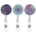 3pcs Retractable Badge Reel Clip Badge Holder with Alligator Clip Mandala Style Badge Clip on ID Name Holders for Nurse and Office Name Holder