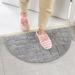 Half Moon Door Mat Shaggy Pile Rug Semi Circle Half Moon Door Mat Non-Slip Floor Mat Soft Touch Carpet for Home Bathroom Bedroom 16 x27