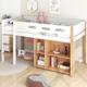 Lit mezzanine pour enfants, lit simple, lit de rangement pour enfants, avec armoire mobile, lit de