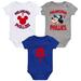 Newborn & Infant Mickey Mouse Philadelphia Phillies Three-Pack Winning Team Bodysuit Set