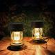 Groofoo - 2 Pack Solar Hanging Garden Lanterns - Vintage Hanging led Solar Lights with Handle for Driveway, Yard, Patio, Tree, Beach, Gazebo (Warm