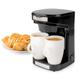 2 Cup Coffee Maker 0.25L Easy to Use Nylon Reusable Filter with Cups - Black