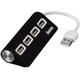 Hama 4 Way USB 2.0 Hub Port Bus Powered Small PC Laptop Computer Black