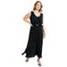 Plus Size Women's Plisse Midi Dress by June+Vie in Black (Size 14/16)