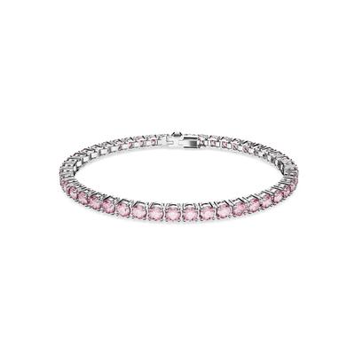 Tennisarmband SWAROVSKI "Matrix, 5648934, 5693927, 5648936, 5657665, 5648927, 5648930, 5657657" Gr. M, rosa (metallfarbe