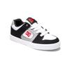 Sneaker DC SHOES "Pure", Kinder, Gr. 1,5(32,5), schwarz-weiß (weiß, schwarz, rot), Obermaterial: Leder / Futter: Textil / Außensohle: Gummi, Schuhe
