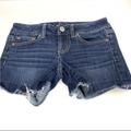 American Eagle Outfitters Shorts | Aeo American Eagle Womens Jean Short Shorts Size 0 Stretch Dark Wash Blue Denim | Color: Blue | Size: 0