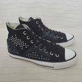 Converse Shoes | Converse Womens Chuck Taylor All Star Hi Shoes Studded Blk Leather 542418c Sz 9 | Color: Black/White | Size: 9