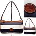 Dooney & Bourke Bags | Dooney & Bourke Large Slim Wristlet Navy & White Brown Leather Trim Zip Closure | Color: Blue/White | Size: Os