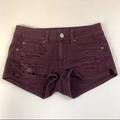 American Eagle Outfitters Shorts | Aeo American Eagle Womens Short Shorts Size 2 Denim Jeans Distressed Stretch | Color: Purple | Size: 2