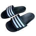 Adidas Shoes | Adidas 3 Stripes Women’s Sandals Slides Black & White Size 6 Art Gz8951 (2021) | Color: Black/White | Size: 6