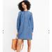 Madewell Dresses | Madewell Denim Patch-Pocket Popover Linen Blend Shirtdress | Color: Blue | Size: M