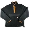 Carhartt Shirts | Carhartt Pullover Partial Button Sherpa Fleece Men's Medium Black X Tan | Color: Black | Size: M