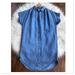 Madewell Dresses | Madewell Central Linen Blend Shirt Dress Blue Button Front Size Small | Color: Blue | Size: S