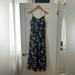 J. Crew Dresses | J. Crew Women’s Black White Floral V Neck Midi Dress Size 4 | Color: Black/White | Size: 4