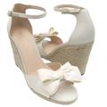 Kate Spade Shoes | Kate Spade New York Women's Broome Espadrille Wedge Sandal Ivory Size 9 | Color: Cream/Tan | Size: 9