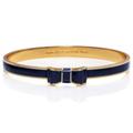 Kate Spade Jewelry | Kate Spade New York Gold Tone Take A Bow Bangle Bracelet, Navy Enamel, 2.5” | Color: Blue/Gold | Size: Os