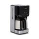 Caso Coffee Taste and Style Thermo Coffee Machine with Permanent Filter, 1.2 L, Optimal Brewing Temperature 92-96 °C, Drip Stop, Optimised Brewing Head, Insulated Jug, Stainless Steel, Black, 1847