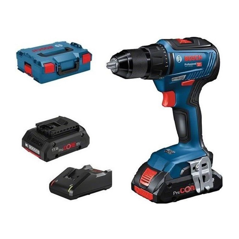 BOSCH PROFESSIONAL Bosch GSR 18V-55 Professional - Bohrer/Schrauber - schnurlos 1800 RPM Schwarz, Blau Image