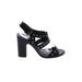 Saks Fifth Avenue Heels: Black Solid Shoes - Women's Size 6 - Open Toe