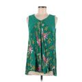 Suzanne Betro Sleeveless Blouse: Green Tops - Women's Size Large
