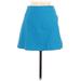 Rip A-Line Skirt Mini Casual A-Line Skirt Mini: Blue Solid Bottoms - Women's Size Medium