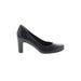 Rockport Heels: Slip-on Chunky Heel Minimalist Black Solid Shoes - Women's Size 9 - Round Toe